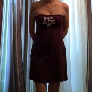 Texas A&M game day strapless dress
